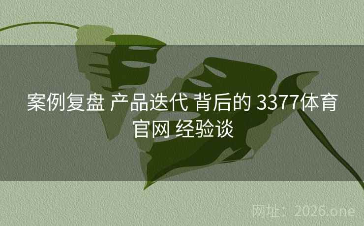 案例复盘 产品迭代 背后的 3377体育官网 经验谈