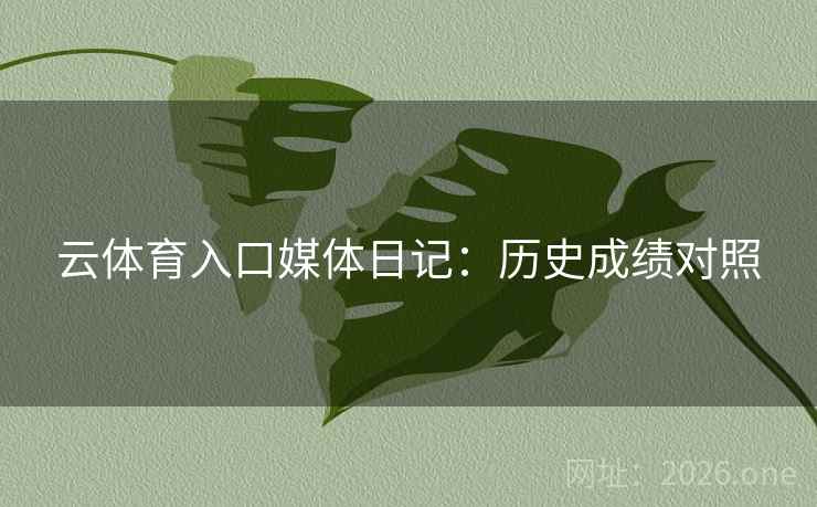 云体育入口媒体日记：历史成绩对照