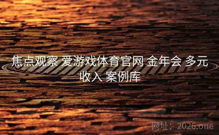 焦点观察 爱游戏体育官网 金年会 多元收入 案例库