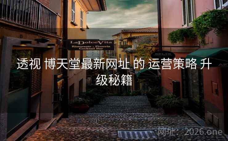 透视 博天堂最新网址 的 运营策略 升级秘籍