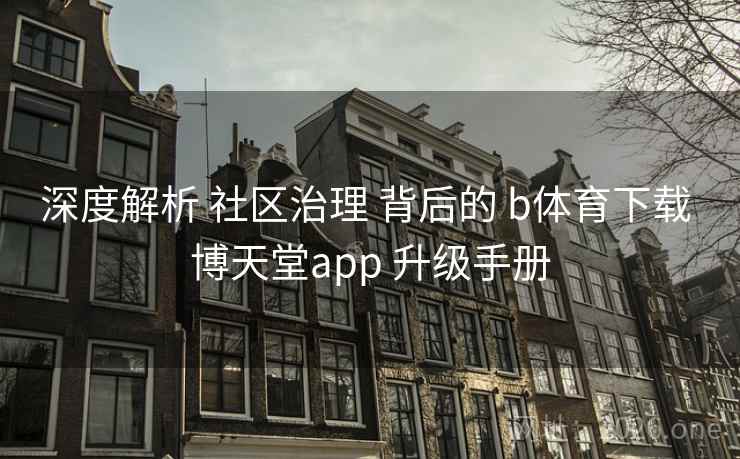 深度解析 社区治理 背后的 b体育下载 博天堂app 升级手册 深度解析 社区治理 背后的 b体育下载 博天堂app 升级手册
